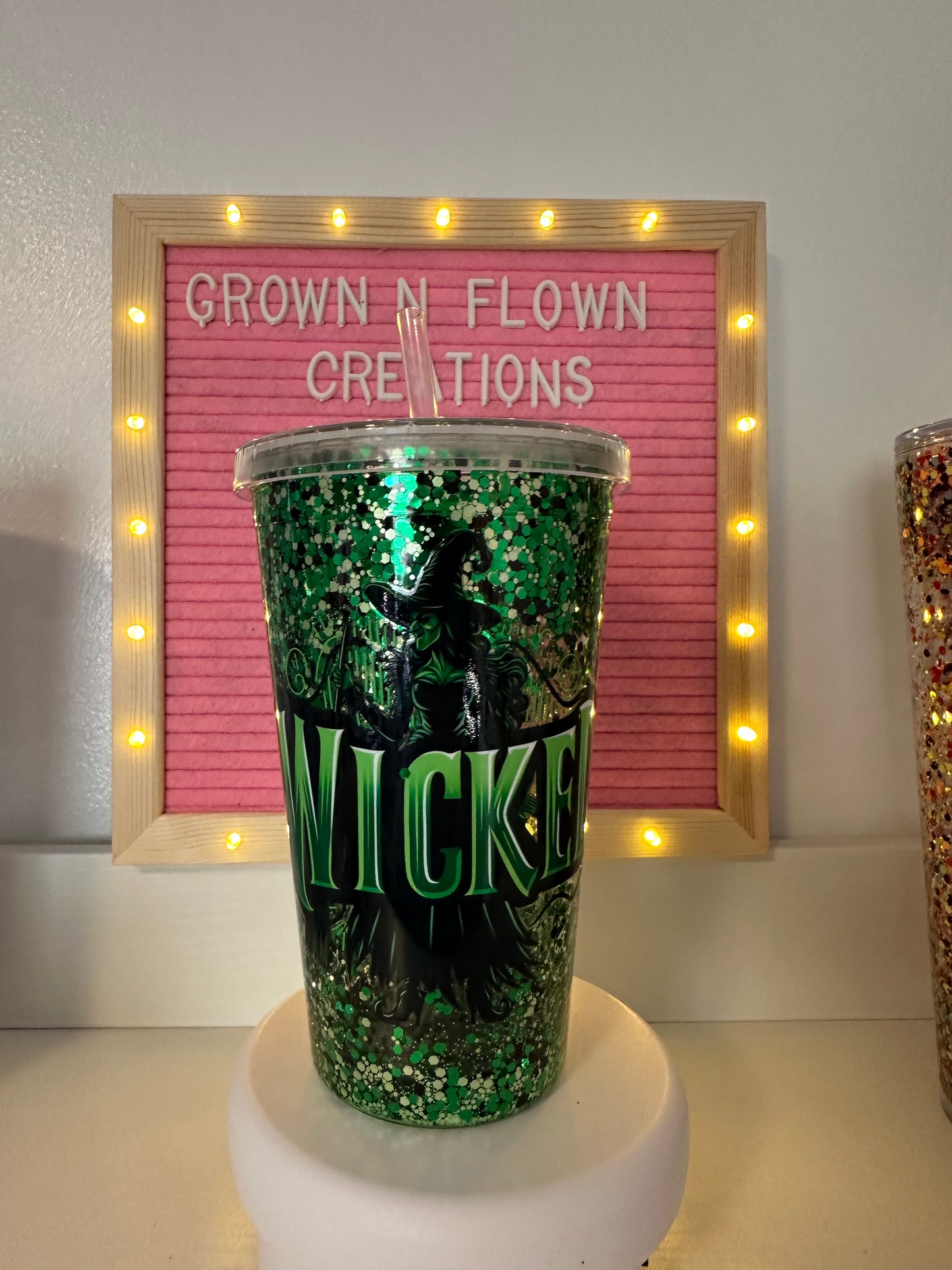Wicked 24 oz acrylic cup snow globe