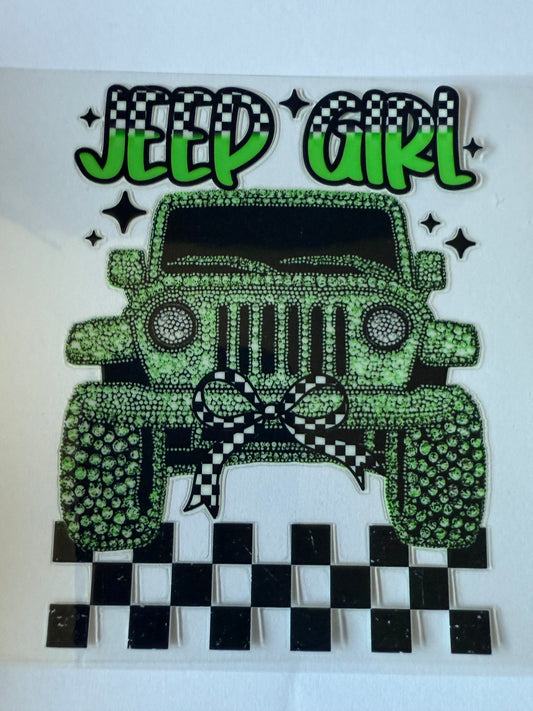 Green jeep girl