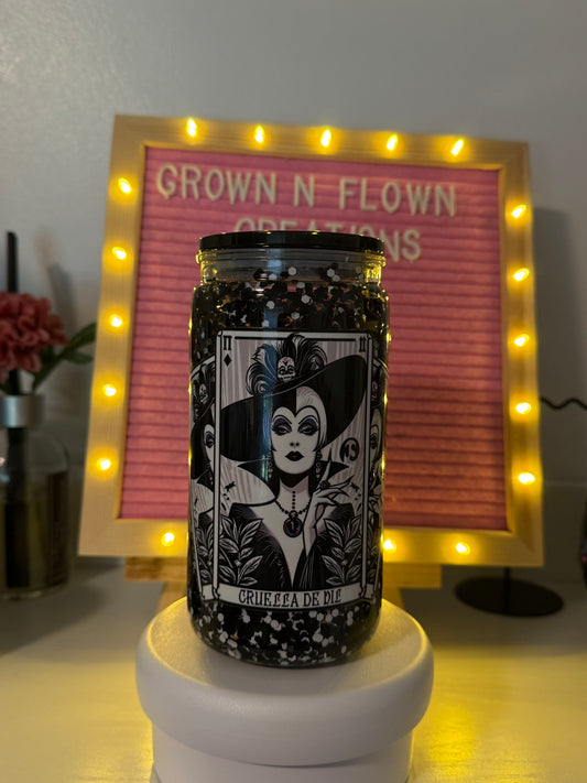 16 oz Cruella Deville acrylic snow globe