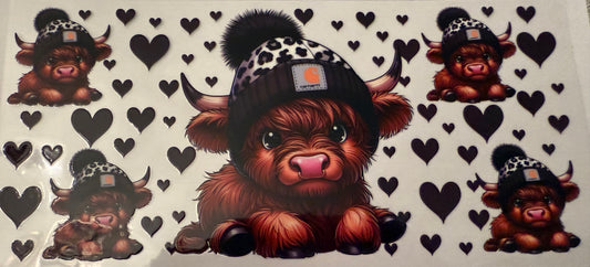 Brown Cow with hat
