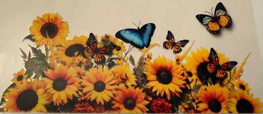 sunflowers and butterflies