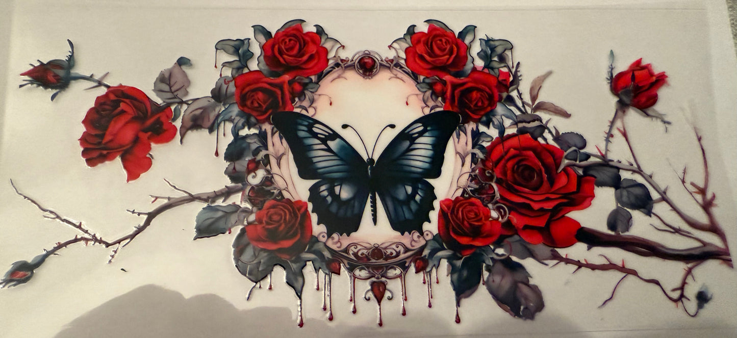 rose and butterfly