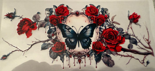 rose and butterfly
