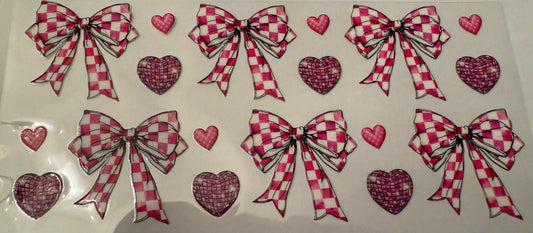 checkered pink bows